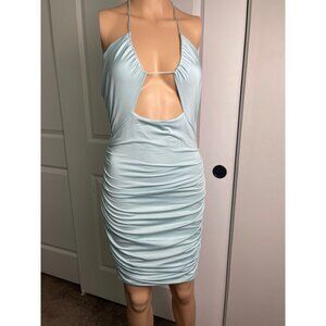 Oh Polly Baby Blue Cinched Dress with Cutout Top  SZ-10